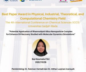 Mahasiswi S2 Meraih Best Paper pada International Conference on Chemical Sciences 2021