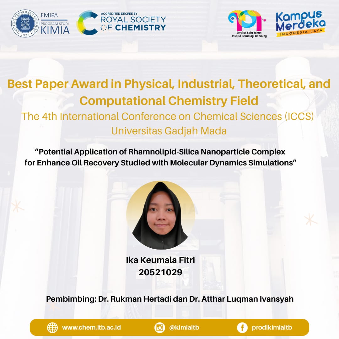Mahasiswi S2 Meraih Best Paper pada International Conference on Chemical Sciences 2021