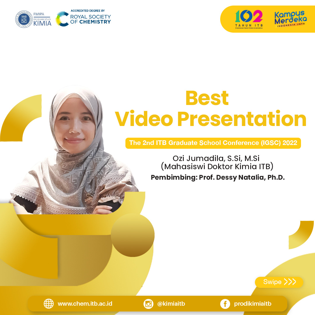 Mahasiswa S3 Meraih Penghargaan Best Video Presentation dalam The 2nd ITB Graduate School Conference (IGSC)  2022