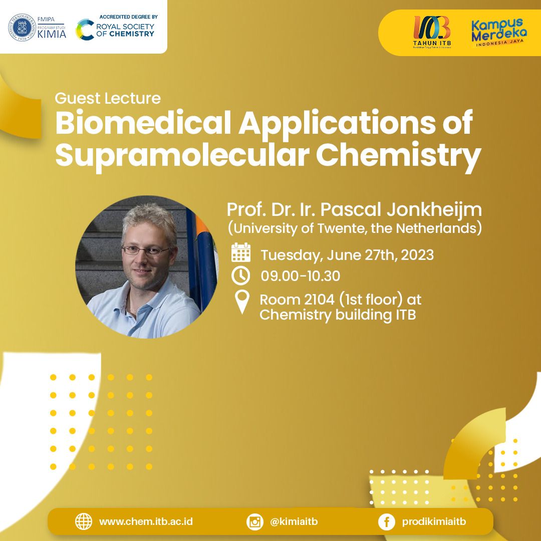 Guest Lecture: BIOMEDICAL APPLICATIONS OF SUPRAMOLECULAR CHEMISTRY