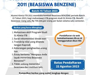 Beasiswa IAKI ITB 2011 – Batch 15 Tahun 2023