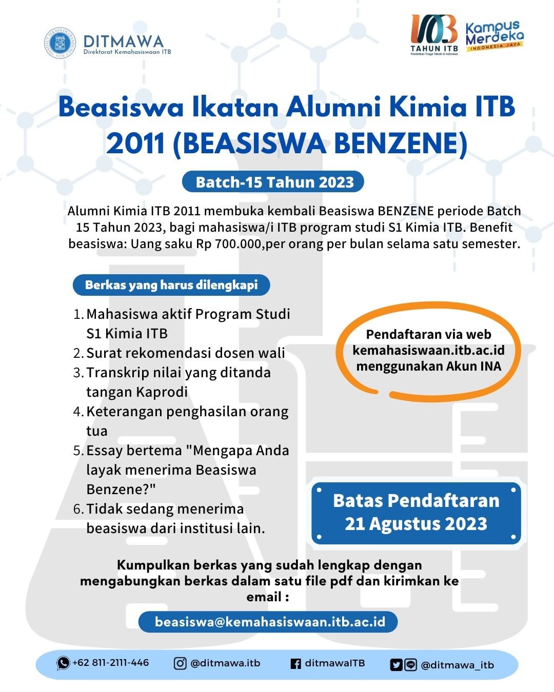 Beasiswa IAKI ITB 2011 – Batch 15 Tahun 2023