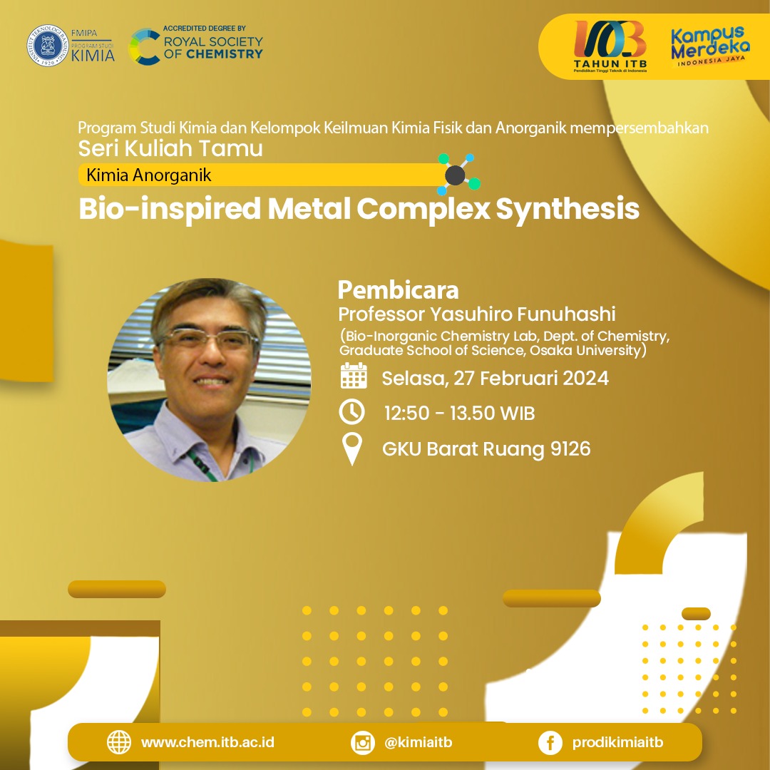 Guest Lecture Series: “Bio-inspired Metal Complex Synthesis”