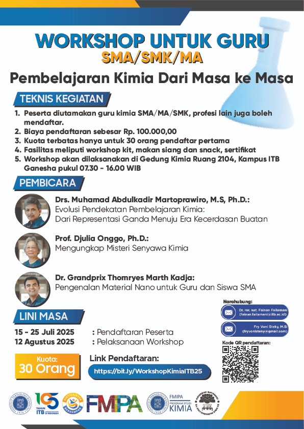 Workshop Untuk Guru Kimia SMA/SMK/MA: “Pembelajaran Kimia dari Masa ke Masa”
