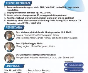 Workshop Untuk Guru Kimia SMA/SMK/MA: “Pembelajaran Kimia dari Masa ke Masa”